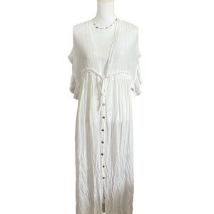 White Button-Down Maxi Dress